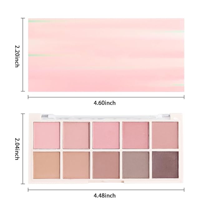 10 Colors Eyeshadow Palette, Matte Nude Pink Eyeshadow Makeup,Naturing-Looking, High Pigment Long Lasting Waterproof Eye Shadow Palette Makeup, 100% Cruelty-free (11#Matte Nude Pink)