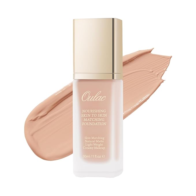 Oulac Foundation Make Up, Skincare Infused With Aloe Leaf And Vitamin E, Medium to High Coverage Liquid Foundation, Foundation Vegan 30ml, ShadeοΌNude 05