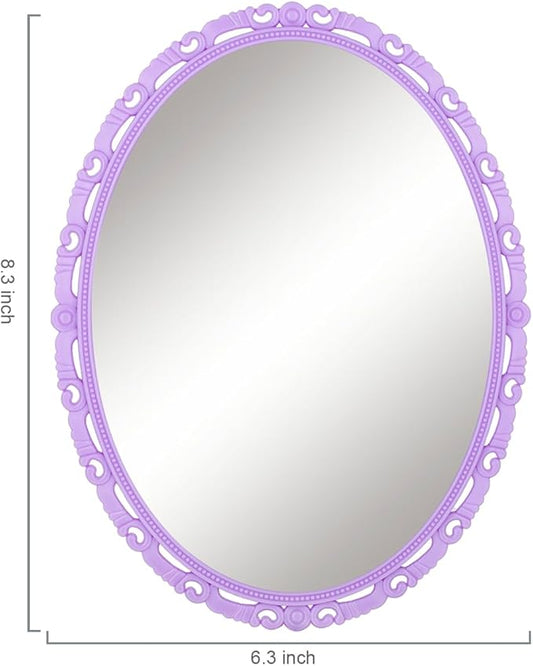 Magnetic Locker Mirror,5"x7"Real Glass Small Mirror for Locker with Magnetic Backing, for School Locker, Bathroom, Household Refrigerator, Locker Accessory, Workshop Toolbox or Office Cabinet(Purple)