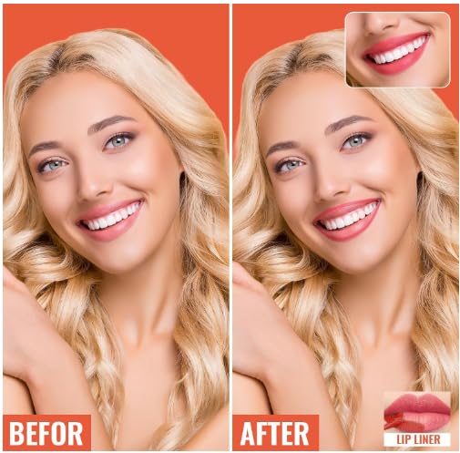2pcs Lip Stain Peel Off - Lip Liner Stain Long Lasting Waterproof,2-in-1 Lip Liner with Tweezer Nude Matte,Non-Stick Cup,Highly PigmentedοΌNatural Finish,Stay On All Day,Perfect for Gift (Nude+Cocoa)