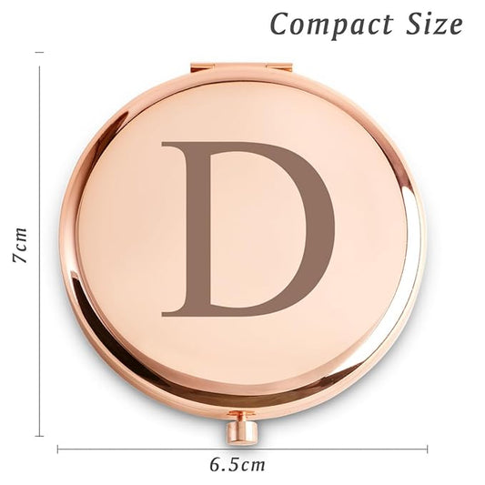 Personalized Gifts for Women Girls, Initial Compact Mirror, Unique Mothers Day Birthday Gifts for Friends Mom Wife Grandma Sister Daughter, 2025 Graduation Gifts for Her College Medical High School