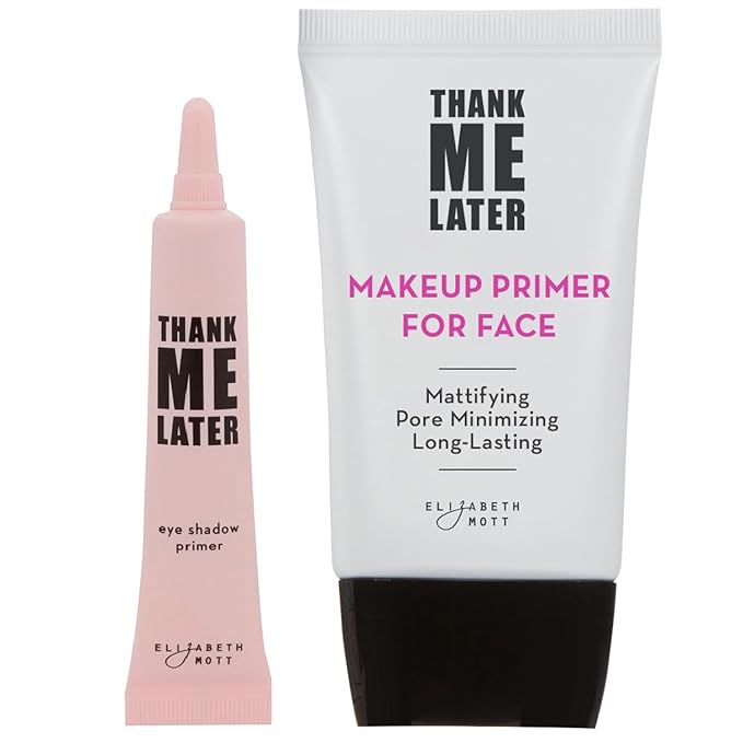 Elizabeth Mott Thank Me Later Face & Eye Primer β Long-Lasting Matte Makeup Base, Pore Minimizer, Oil & Shine Control, Wrinkle Blurring, Crease Prevention, Smooth Finish for All-Day Wear β 10g & 30g