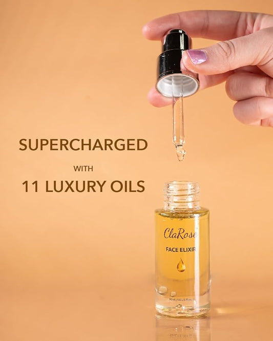 100% Natural Face Elixir - Anti-Ageing, Moisturising, Brightening, Firming - Luxury Oil selection β Vegan β 1 FL Oz