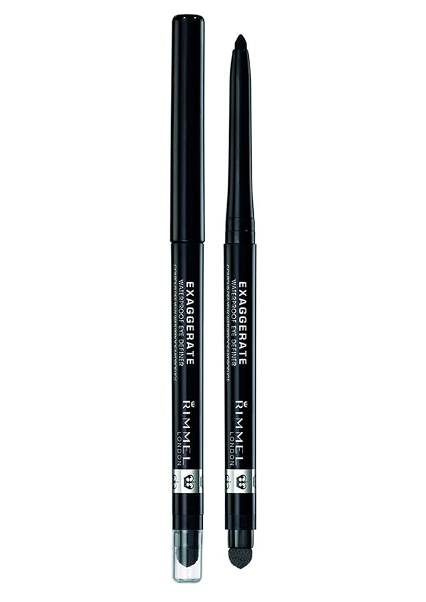 Rimmel London exaggerate auto waterproof eye definer in blackest black, 2 Count (Pack of 2)