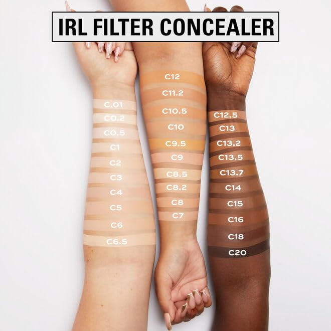 Revolution, IRL Filter Finish Concealer, Full Coverage, Oil-Free, Long-Lasting & Lightweight Formula, Infused with Hyaluronic Acid, Vegan & Cruelty-Free, C12, 0.21 oz