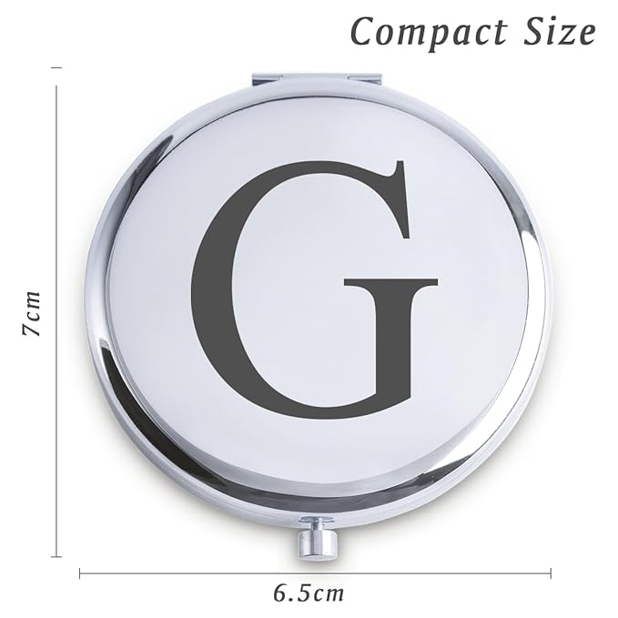 Personalized Gifts for Women Girls, Initial Compact Mirror, Unique Mothers Day Birthday Gifts for Friends Mom Wife Grandma Sister Daughter, 2025 Graduation Gifts for Her College Medical High School