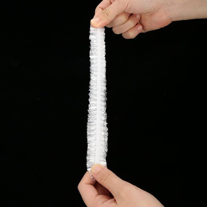 shower ,Disposable Shower ,100pcs Clear Plastic Bath Hair Processing Hair Salon Waterproof for Dye Spa Home Use Portable Travel Gift