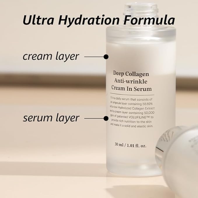 SUNGBOON EDITOR Deep Collagen Anti-Wrinkle Cream In Serum | Volufiline, Real Collagen, Skin Volumizing, Glass Skin, Elasticity for Aged Skin, Korean Skin Care, Serum for Face, 1.01 fl. oz