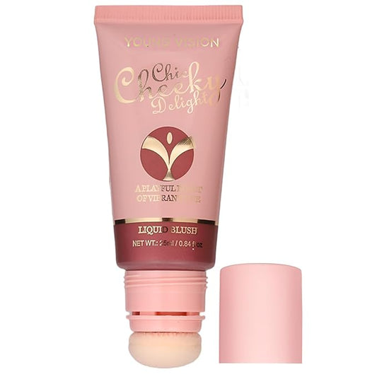 YOUNG VISION Shimmer Liquid Blush Wand - Radiant Cheek Tint | Luminous Rubor Liquido con Brillo | Dewy & Light-Reflecting | Maquillaje Iluminador para Mejillas,25ml/0.84 fl oz