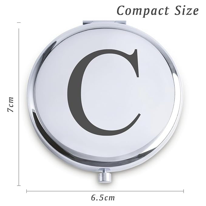 Personalized Gifts for Women Girls, Initial Compact Mirror, Unique Mothers Day Birthday Gifts for Friends Mom Wife Grandma Sister Daughter, 2025 Graduation Gifts for Her College Medical High School