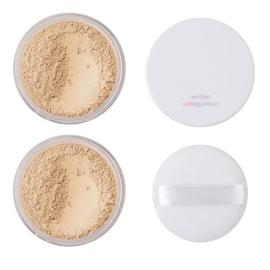 Meifen Setting Powder, Control Oil Brighten Skin Color Cover Blemish Whitening Face Setting Loose Powderγ (02 Cool Beige, 0.56 Ounce (Pack of 1))