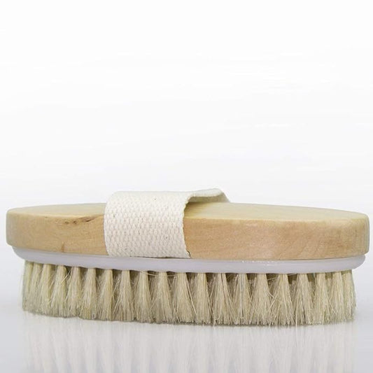 Boolavard Dry Skin Body Brush - Improves Skin's Health And Beauty - Natural Bristle - Remove Dead Skin And Toxins, Cellulite Treatment, Improves Lymphatic Functions, Exfoliates, Stimulates Blood