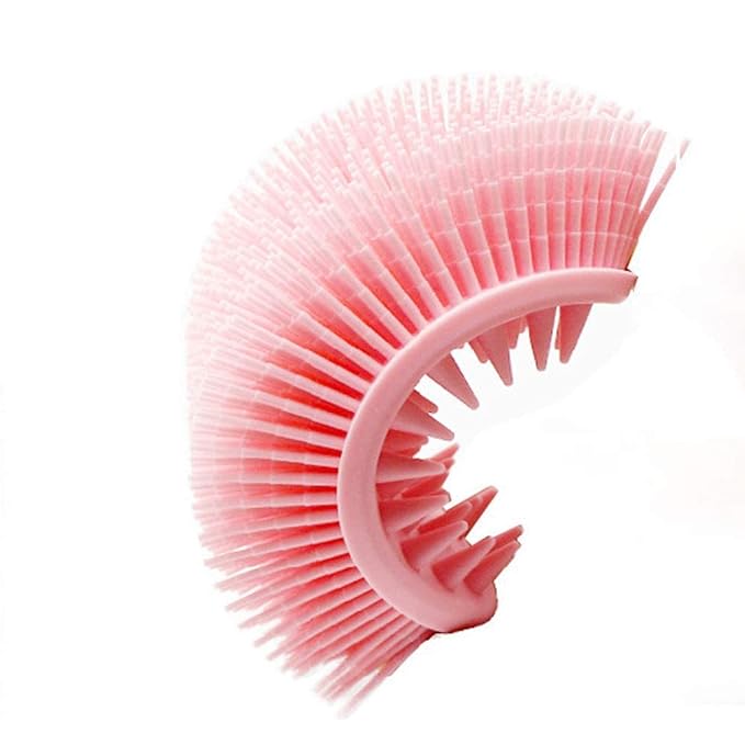 Exfoliating Silicone Body Scrubber 2 in 1 Silicone Shower Brush Natural Bristle Massager Bath Sponge Gentle Scrub Skin Exfoliation For Face and Body Massage Nubs Improve Blood Circulation (Black)
