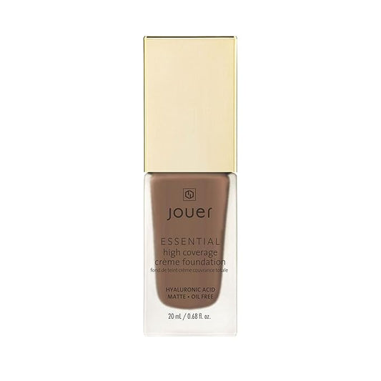 Jouer Essential High Coverage Crรจme Foundation - Available in 50 Shades for All Skin Tones - Healthy Ingredients - Paraben, Gluten & Cruelty Free - Vegan Friendly