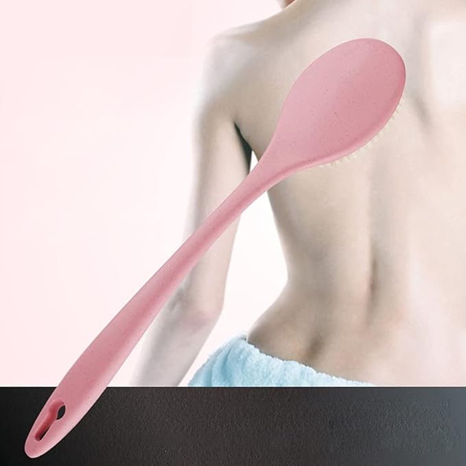 XPSSJMU Shower Brush Long Handle Shower Rubbing Brush Soft Bristles for Exfoliating Back, Body, and Feet,Bathing Cleaning Brush(Pink)