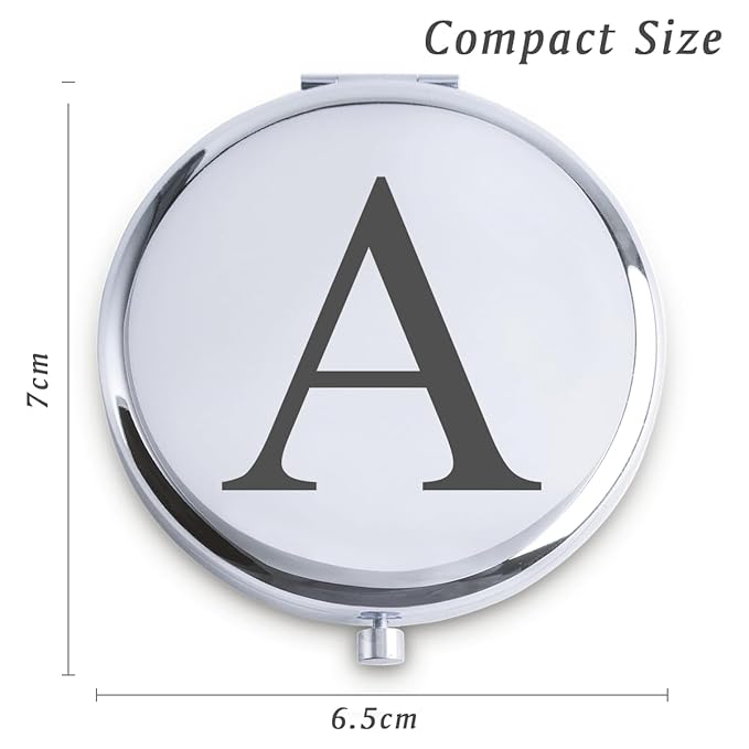 Personalized Gifts for Women Girls, Initial Compact Mirror, Unique Mothers Day Birthday Gifts for Friends Mom Wife Grandma Sister Daughter, 2025 Graduation Gifts for Her College Medical High School