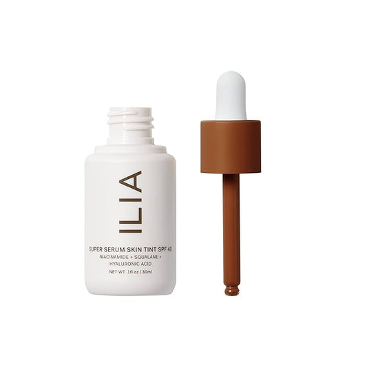 ILIA - Super Serum Skin Tint SPF 40 | Non-Comedogenic, Vegan, Lightweight to Help Against Blue Light, + Pollution while Hydrating, Smoothing, + Refining (Jardin ST16.5, 1 fl oz | 30 ml)