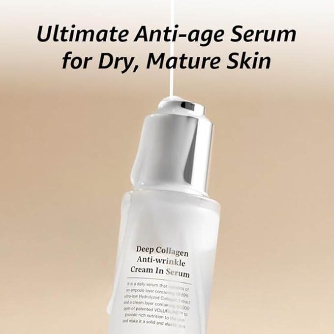SUNGBOON EDITOR Deep Collagen Anti-Wrinkle Cream In Serum | Volufiline, Real Collagen, Skin Volumizing, Glass Skin, Elasticity for Aged Skin, Korean Skin Care, Serum for Face, 1.01 fl. oz