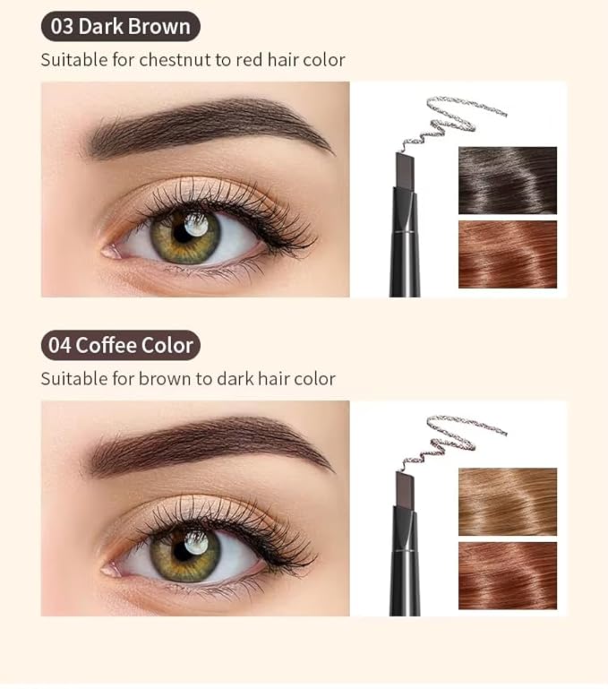 long lasting and waterproof Triangle eyebrow Pencil With Brush (Dark Brown)