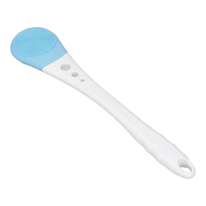Back Scrubber Waterproof USB Charging Multifunction Soft Silicone Electric Body Scrubber Fully Automatic for Home (Blue)