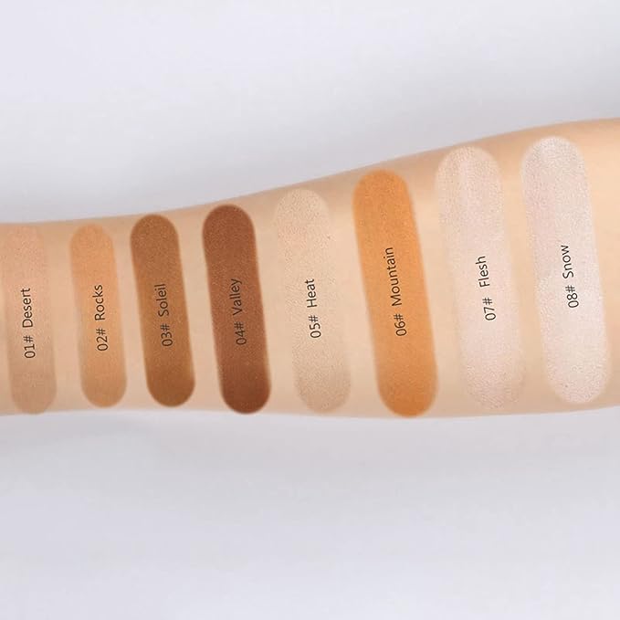 MAEPEOR Matte Setting Loose Powder 8 Colors Smooth and Lightweight Face Powder for Brightening and Setting Makeup with Face Puff (02 Rocks)