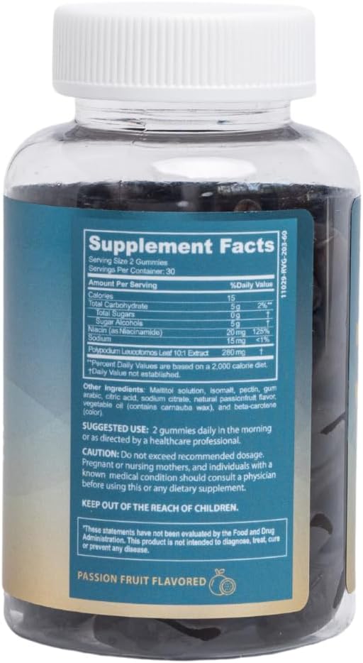 Sol Defense Gummies β Dermatologist & Plastic Surgeon-Formulated Skin Resilience Vitamin Supplement with Polypodium Leucotomos & Niacinamide, Passion Fruit Flavor, 60 Sugar-Free Gummies