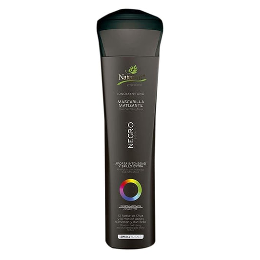 Naissant Cool Black Hair Toning Mask | Eliminates Brassiness | Neutralizes Yellow & Orange Tones | Paraben, Ammonia & Sulfate Free | Pro-Vitamin B5, Olive Oil & Honey (Negro) 10.1 Fl