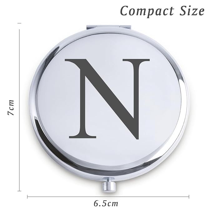 Personalized Gifts for Women Girls, Initial Compact Mirror, Unique Mothers Day Birthday Gifts for Friends Mom Wife Grandma Sister Daughter, 2025 Graduation Gifts for Her College Medical High School