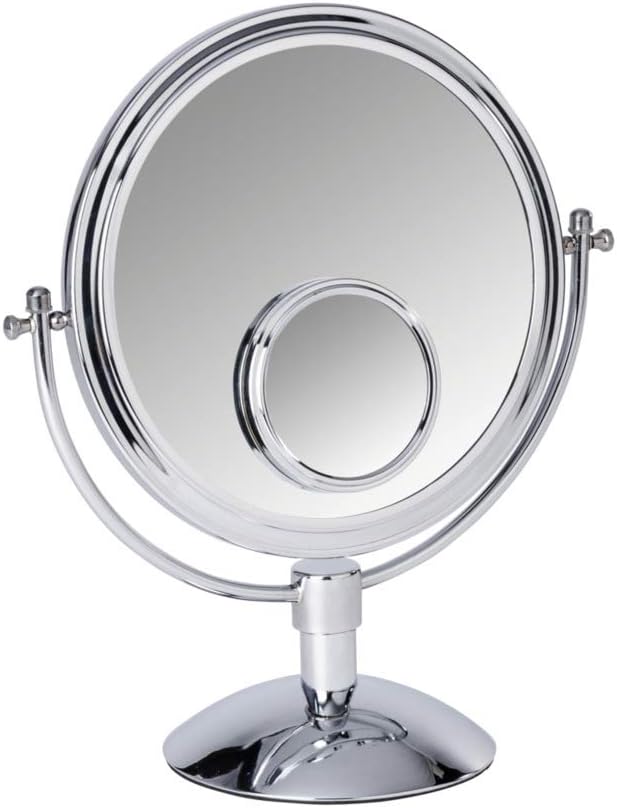 WENKO 22016100 Cosmetic Mirror Grando, Steel, 13.0 x 14.6 x 6.7 inch