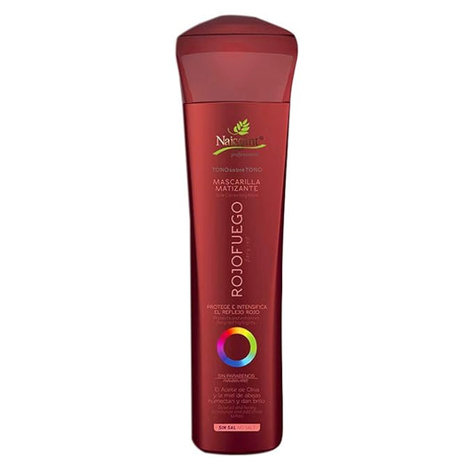 Naissant Deep Red Hair Toning Mask | Color Depositing | Moisturizes & Refreshes & Neutralizes Brassy Tones | Paraben, Ammonia & Sulfate Free | Pro-Vitamin B5, Olive Oil & Honey (Rojo Fuego) 10.1 Fl Oz