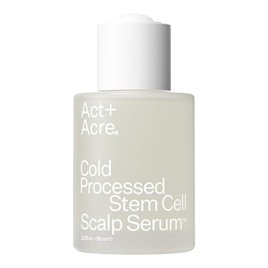 Act+Acre Cold Processed Stem Cell Scalp Serum | For Thicker, Fuller Looking Hair | Apple Stem Cells, Bamboo Extract, Aloe Vera | Strengthen, Hydrate, Reduce Shedding | Vegan, Color Safe | 2.2 Fl Oz