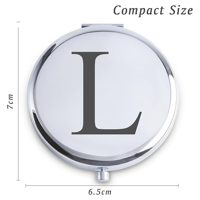 Personalized Gifts for Women Girls, Initial Compact Mirror, Unique Mothers Day Birthday Gifts for Friends Mom Wife Grandma Sister Daughter, 2025 Graduation Gifts for Her College Medical High School