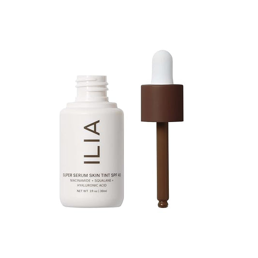 ILIA - Super Serum Skin Tint SPF 40 | Non-Comedogenic, Vegan, Lightweight to Help Against Blue Light, + Pollution while Hydrating, Smoothing, + Refining (Miho ST17, 1 fl oz | 30 ml)
