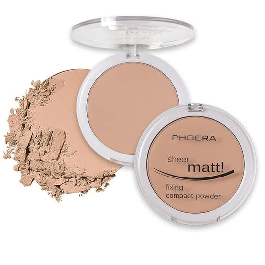 2 Pack PHOERA Matte Face Powder, Control Oil Brighten Skin Color Full Coverage Flawless Face Setting Loose Powderγ203- Nude