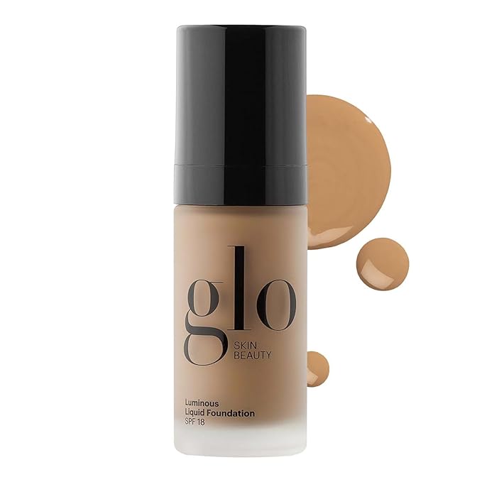 Glo Skin Beauty Luminous Liquid Mineral Foundation Makeup with SPF 18 (BrΓ»lΓ©e) - Improves Uneven Skin Tone, Smooths & Corrects Imperfections, Sheer to Medium Coverage, Dewy Finish