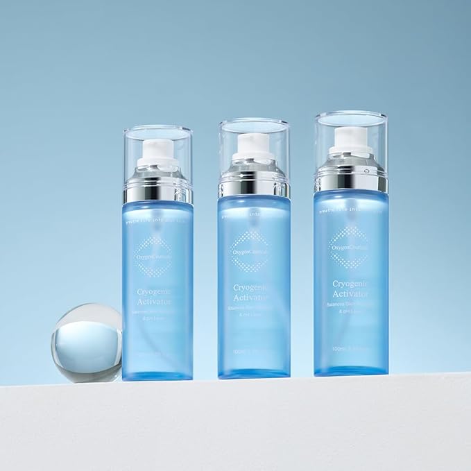 Cryogenic Activator (100ml / 3.38oz) β Facial Mist Toner for Hydrating, Soothing, and Cooling, Naturally Derived Deep Sea Water with Pure Oxygen, Suitable for All Skin Types
