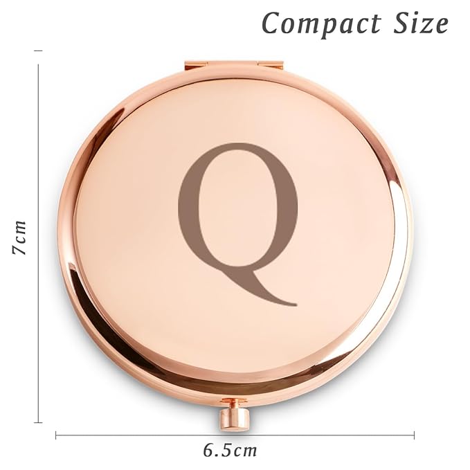 Personalized Gifts for Women Girls, Initial Compact Mirror, Unique Mothers Day Birthday Gifts for Friends Mom Wife Grandma Sister Daughter, 2025 Graduation Gifts for Her College Medical High School