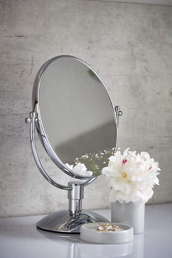 WENKO 22016100 Cosmetic Mirror Grando, Steel, 13.0 x 14.6 x 6.7 inch