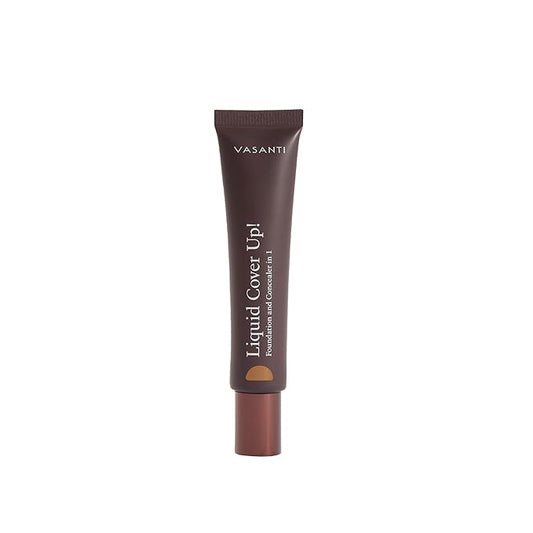 VASANTI Oil-Free Foundation & Concealer in 1 - Liquid Cover-Up (V3) - Full Matte Coverage Long Lasting Paraben-Free Vegan Friendly Makeup
