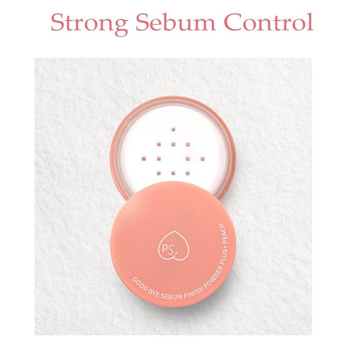 Goodbye Sebum Control Finish Powder 5g β Lightweight Oil-Absorbing Face & Hairline Powder for Long-Lasting Soft Matte Finish (Peach)