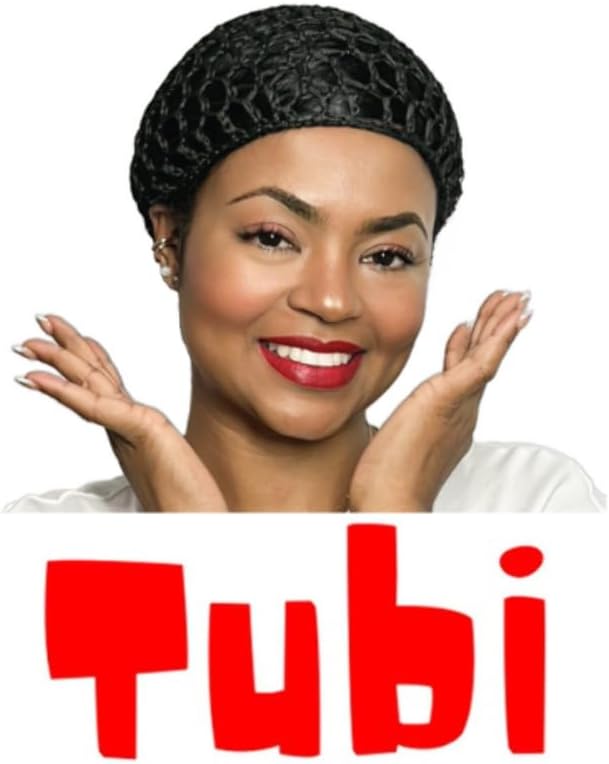 Tubi Mesh Crochet Hair Net Knit Snood Hat Thick Short Women Hairnet Wrap Doobie Snoods Cover Ornament for Sleeping (Black)