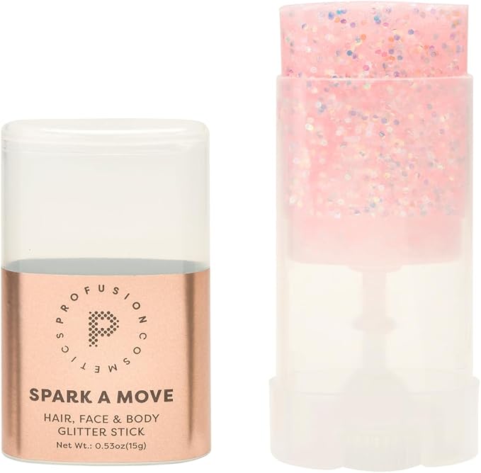 Profusion Cosmetics Spark A Move Hair, Face, and Body Glitter Stick, Get Glam Instantly and Shine Bright All Day with Multi-Dimensional Glitter Stick, Unleash Your Inner Sparkle (Shimmy)