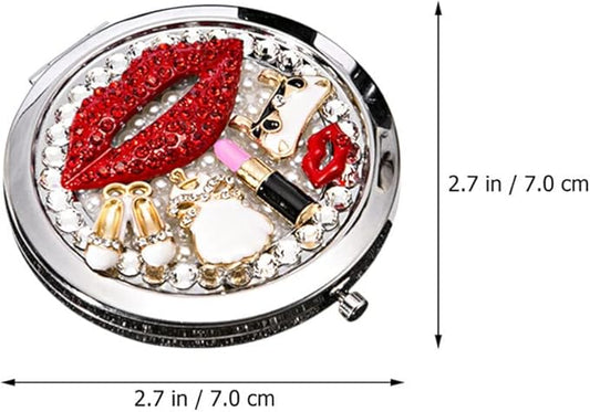 Beaupretty Travel Purse Mirror Lips Compact Mirror Compact Double Sides Mirror for Women