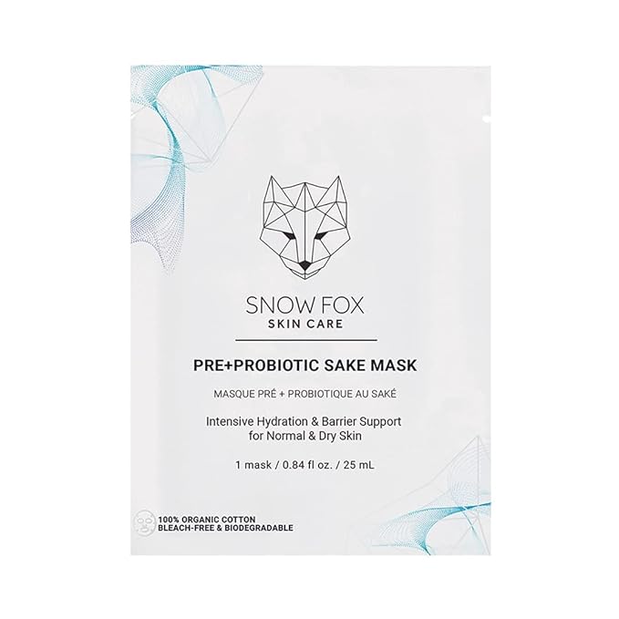 Pre+Probiotic Sake Mask – 5 Types of Vegan Prebiotics and Probiotics with Japanese Sake Ferment, Balances and Restores Skin Microbiome Health