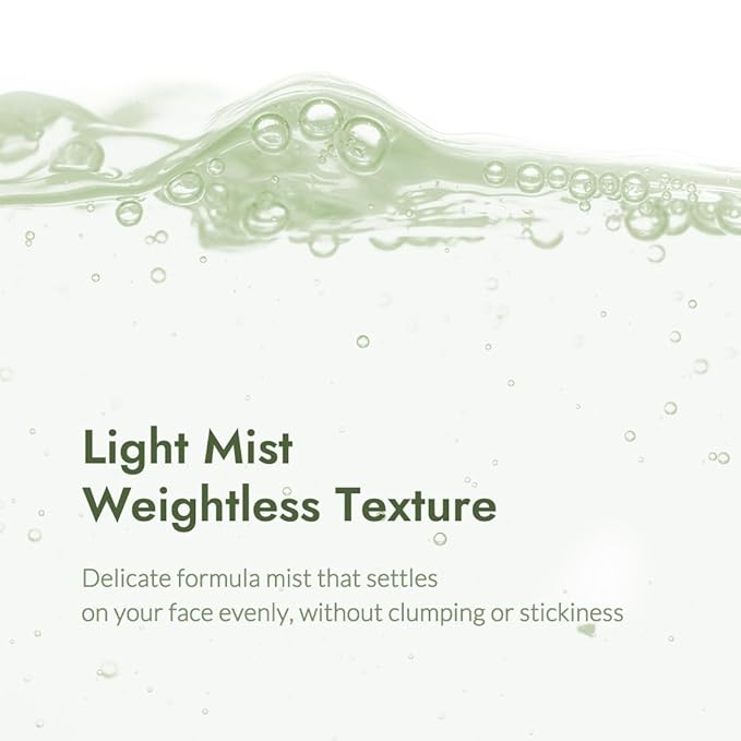 Fresh Dewy Green Cica Facial Serum Mist Korean Face Spray for Deep Hydration Skincare on the Go 3.38 oz