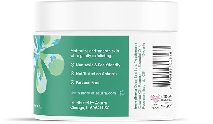 ASUTRA Dead Sea Salts Essential Oil Body Scrub Bundle β 3, Full-Size 16 oz Body Scrubs β Refreshing Jasmine, Sensual Rose, Purifying Peppermint β Ultra Hydrating, Gentle, and Moisturizing