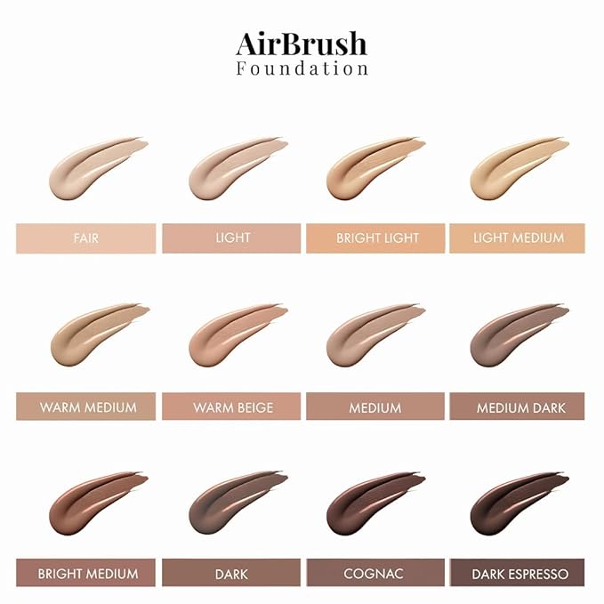 MagicMinerals AirBrush Foundation Set by Jerome Alexander β 3pc Set Includes AirFinish, Foundation and Kabuki Brush - Spray Makeup with Anti-aging Ingredients for Smooth Radiant Skin (Medium Dark)