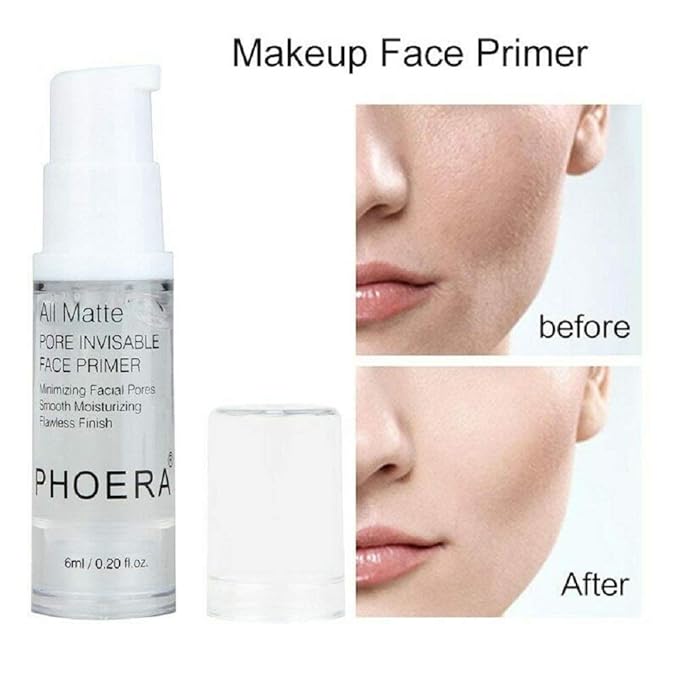 Phoera Face Primer Invisible Pores Base Oil Control Added vitamins Makeup Base Pore Filler Moisturiser Matte Finish Long Lasting Makeup Skin Pore Minimizer UK Cosmetics AquaPurity 6mlβ¦