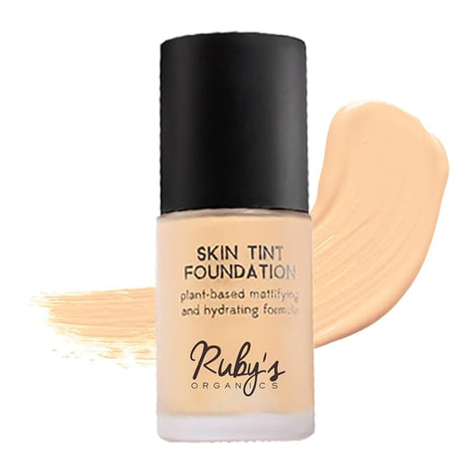RUBY'S ORGANICS Liquid Foundation | Waterproof Full Coverage Long Lasting | Matte & Poreless, Full Coverage Blendable Normal to Oily Skin | Paraben and Synthetic Free| Shade LM 01.5, 30 ML