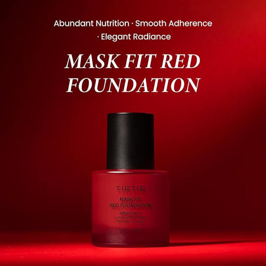 TIRTIR Mask Fit Red Foundation | High Coverage, Long-Lasting, Lightweight, Buildable Coverage, Radiant Semi-Matte Finish, All Skin Types, Korean Foundation, 17 Porcelain